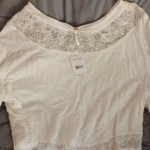 FREE PEOPLE WHITE CROCHET TOP